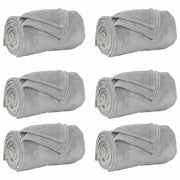 Coperte da Pile 6 pz Grigio 220 x 240 cm Panno