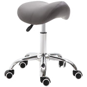 SGABELLO DA LAVORO A SELLA CON RUOTE E ALTEZZA REGOLABILE 52X53X49-61CM GRIGIO