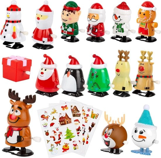 Set di Giochi di Natale Premium - 15 Giochi a Rotazione - Inclusi 4 Adesivi di Natale - Accessori di Festa per Bambini - Nuova Lente di Giochi