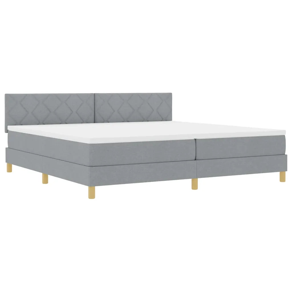 Letto a Sorgente LED con led Grigio chiaro 200 x 200 cm Tessuto