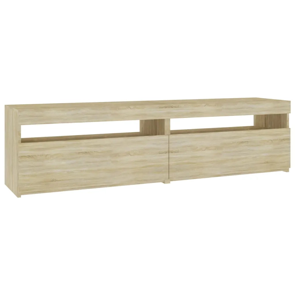 Mobili Porta TV con Luci LED 2 pz-Credenza per TV Rovere Sonoma 75x35x40 cm