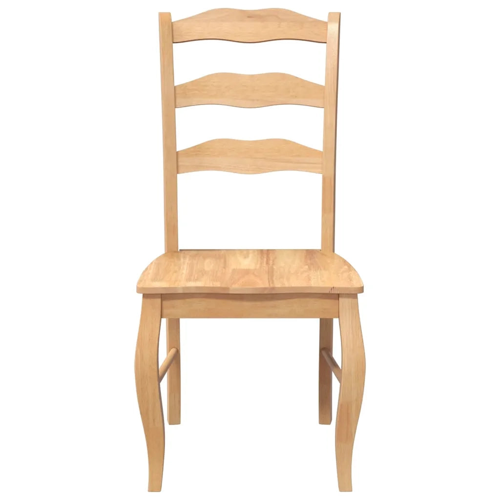 Sedie da Pranzo 2 pz | Sedie da cucina Naturale in Legno Massello di Hevea