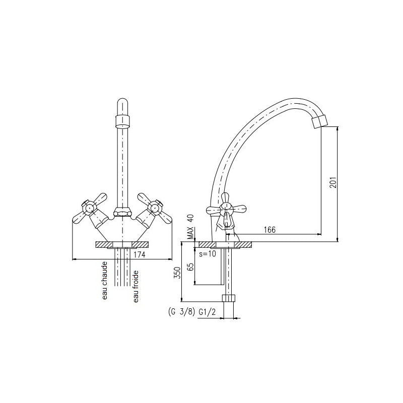 MORAVA Miscelatore Lavabo Alto con Braccio Girevole in Cromo