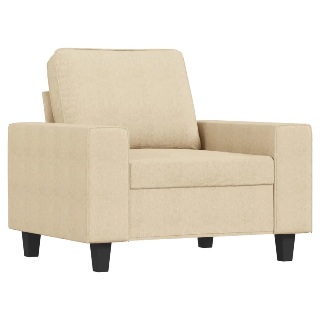 Poltrona | Sedia Relax con Poggiapiedi Crema 60 cm in Tessuto