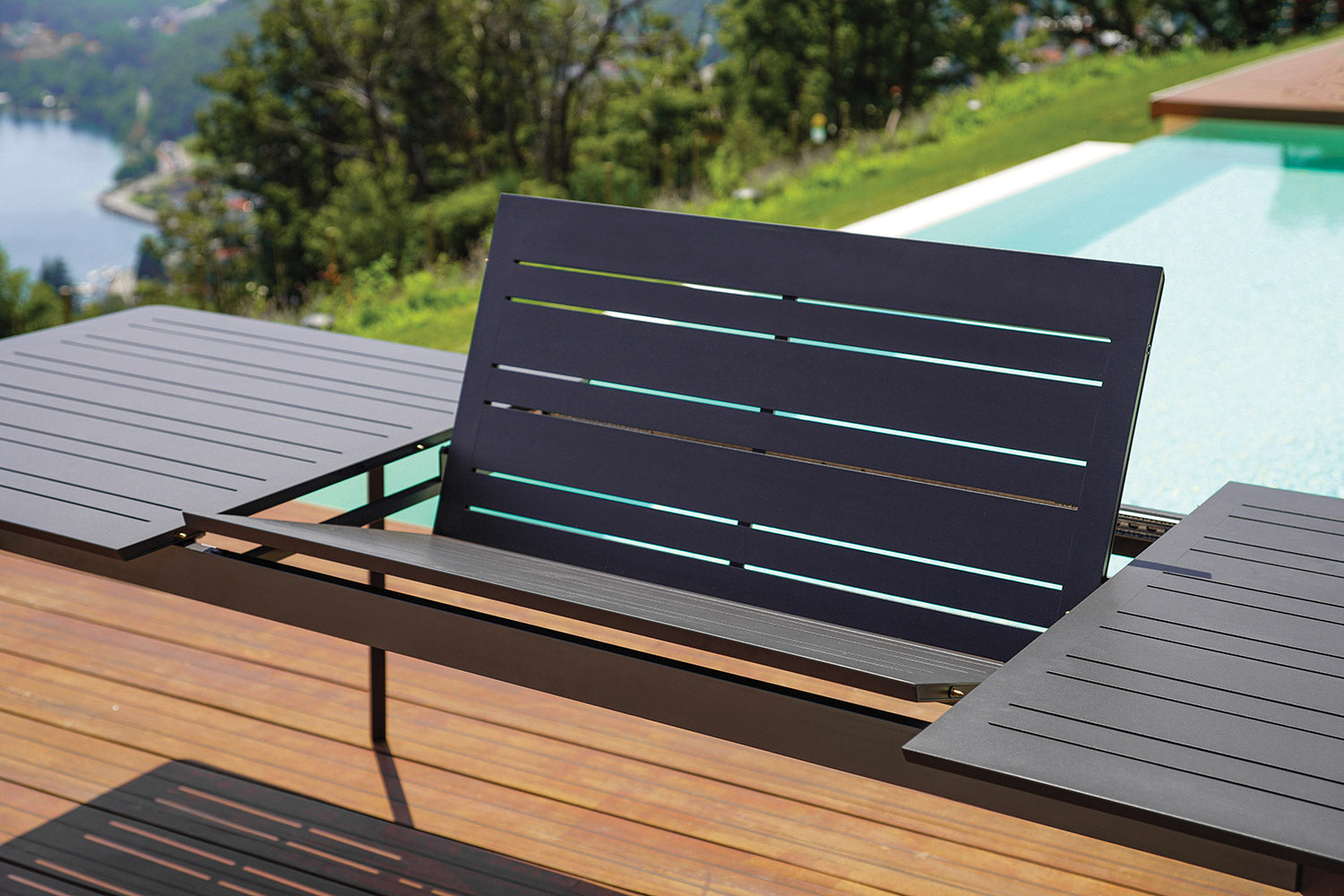 Tavolo Allungabile da Giardino 200/300x102x75 cm Porto Ercole in Alluminio Antracite