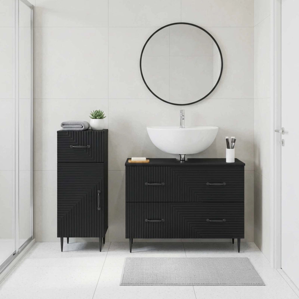 Set di Armadi da Bagno da 2 Pezzi HAARLEM Nero 3417694