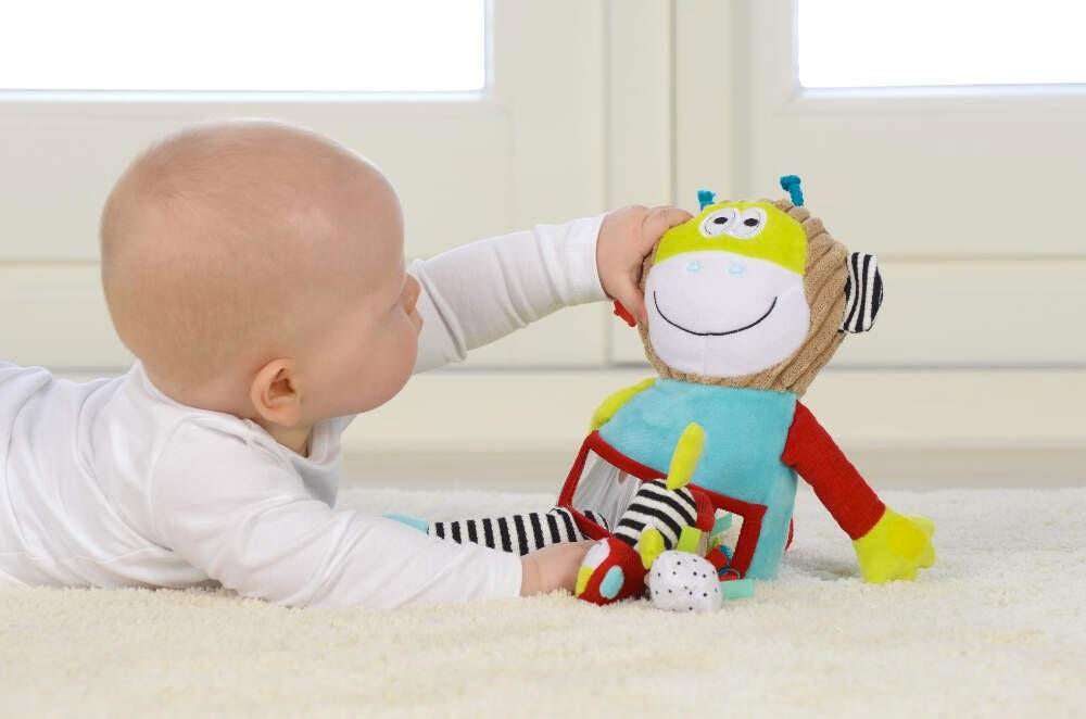 Scimmia Peluche Gioca e Impara per Bambini con Suoni Dolce Multicolor