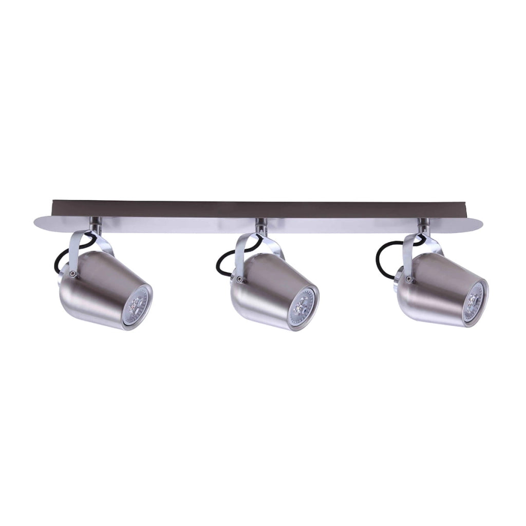 Italux Josie plafoniera 3 luci GU10 nichel LED orientabile