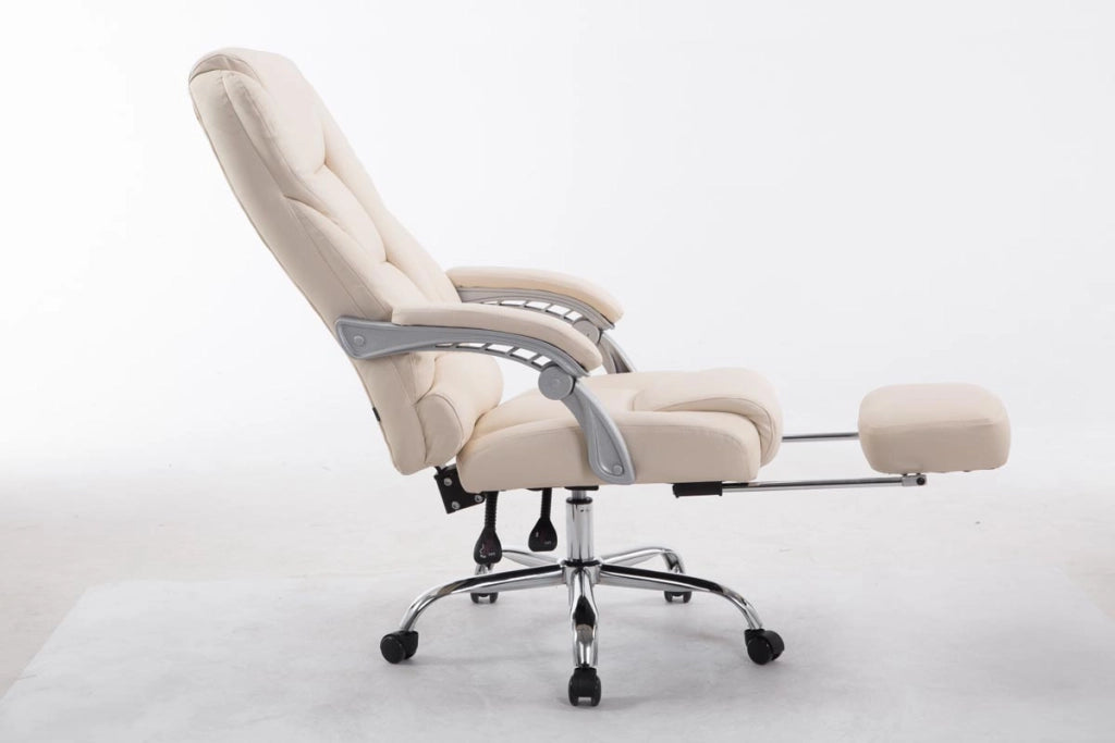 Sedia da ufficio Pacific in similpelle crema