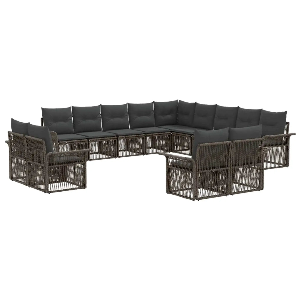 Set Divano da Giardino 13 pcs Grigio e Grigio Scuro polyrattan 3435011
