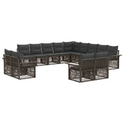 Set Divano da Giardino 13 pcs Grigio e Grigio Scuro polyrattan 3435011