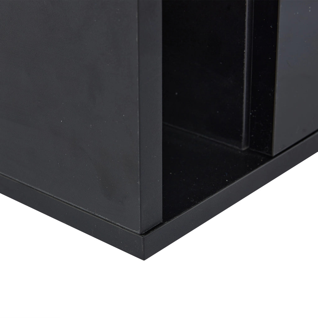 TAVOLINO DA CAFFÈ LED 100x50x40 cm Nero in truciolare e vetro temperato