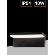 Trade Shop - Applique Da Muro Per Esterno Led 10 W Lampada Da Parete Nero Facciata Ip54 B82-n - -bianco Freddo      -