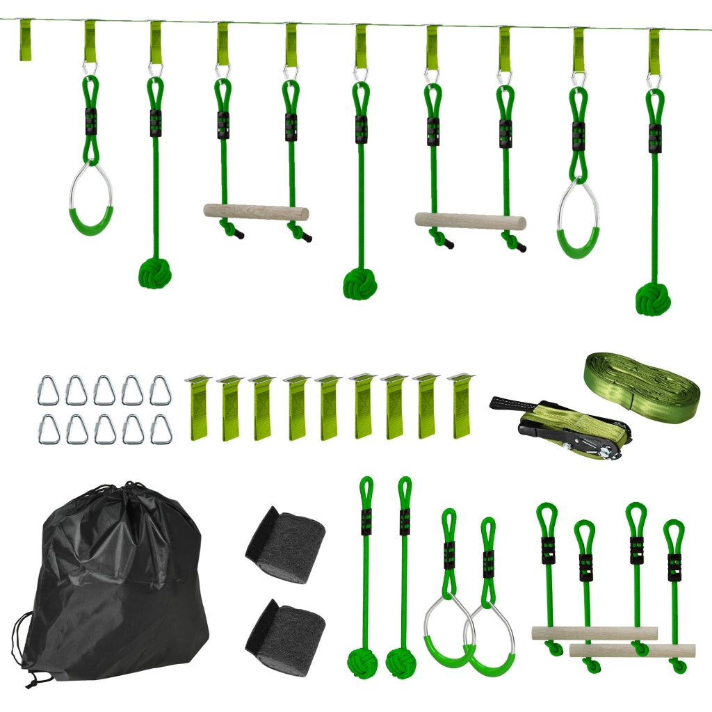 Set Parcours Ninja per Bambini 10m ¨C Minimal ¨C Verde
