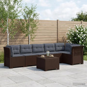 Divano da Giardino 6 Posti con Cuscini Aspetto Rattan PP 3444129