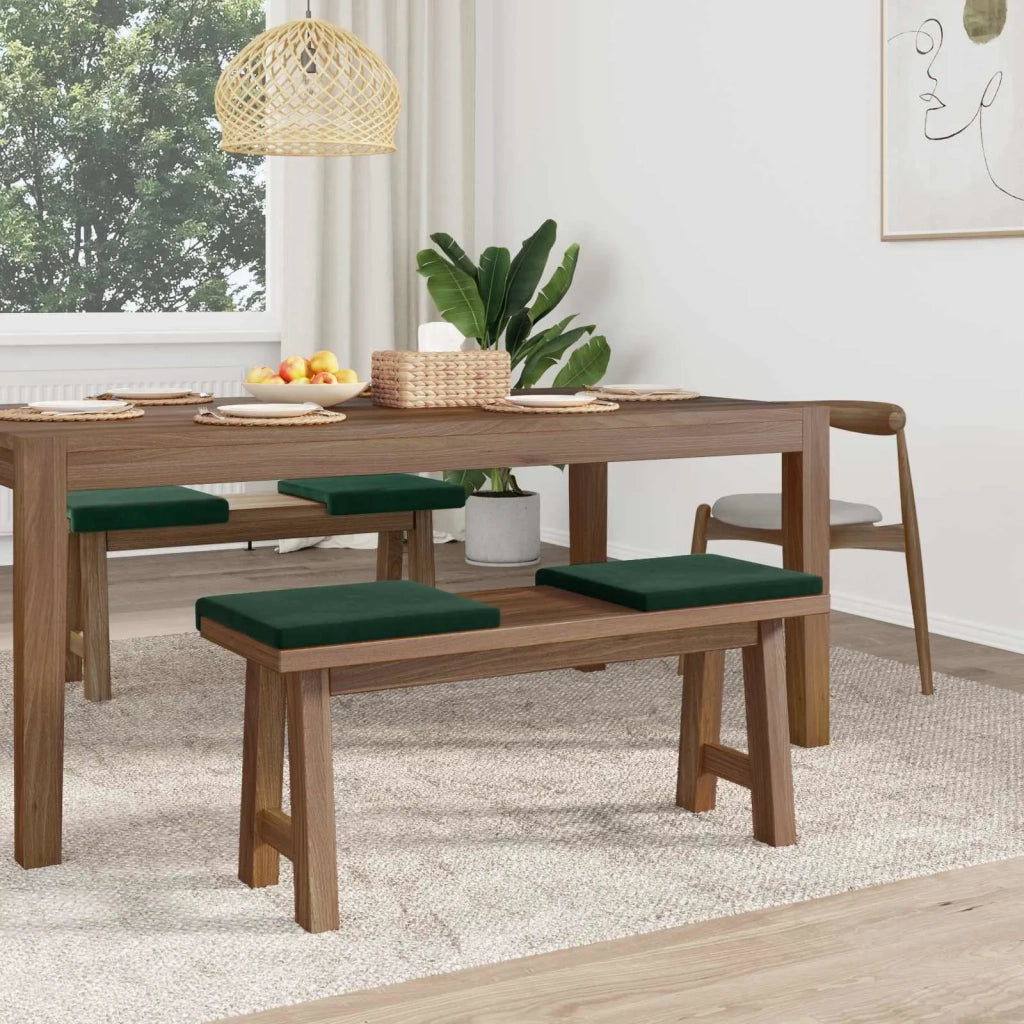 Cuscino per panchina 4 pcs Velluto Verde Scuro Profondità 35 cm 42043100