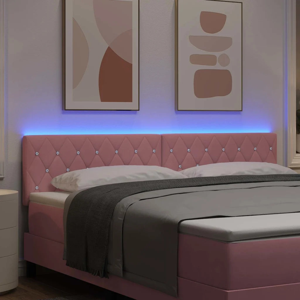 Testiera | Testata LED con strisce LED con Testiera | Testata Rosa 180 cm Velluto