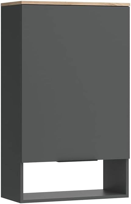 Credenza Wido, Antracite, con porta, adatto al montaggio a parete per bagno o cucina