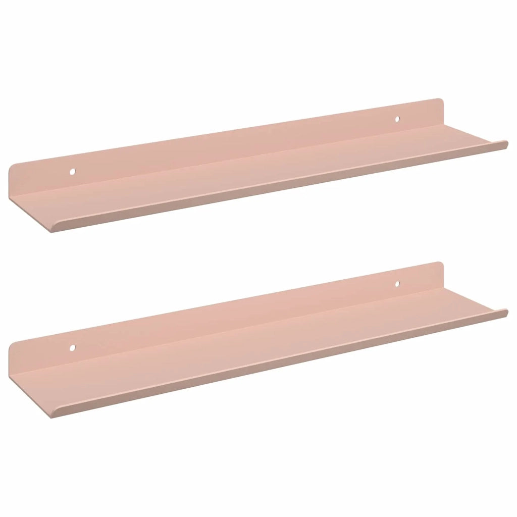 Mensola sospesa 2 pcs Rosa 40 x 8,5 x 2,5 cm Acciaio