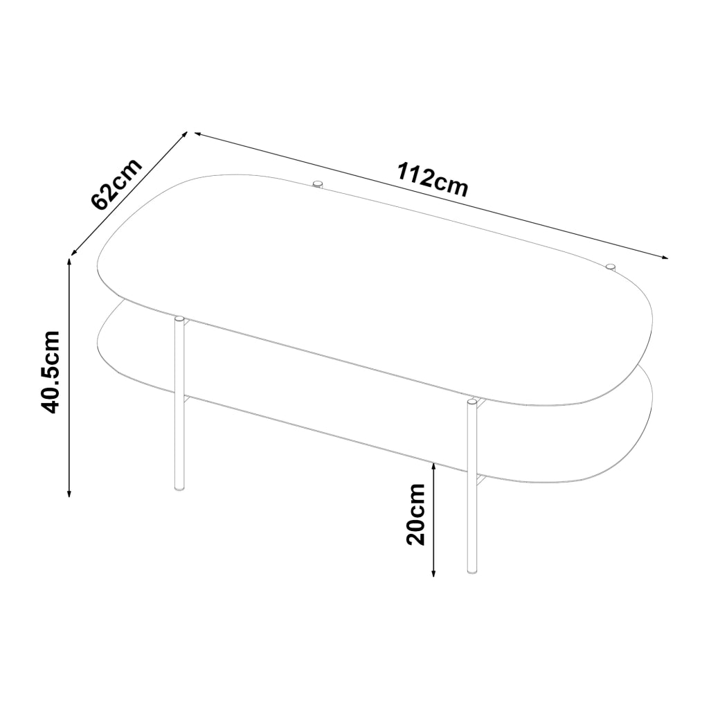Tavolino in acciaio 112 x 62 x 41 cm nero opaco 03_0008436