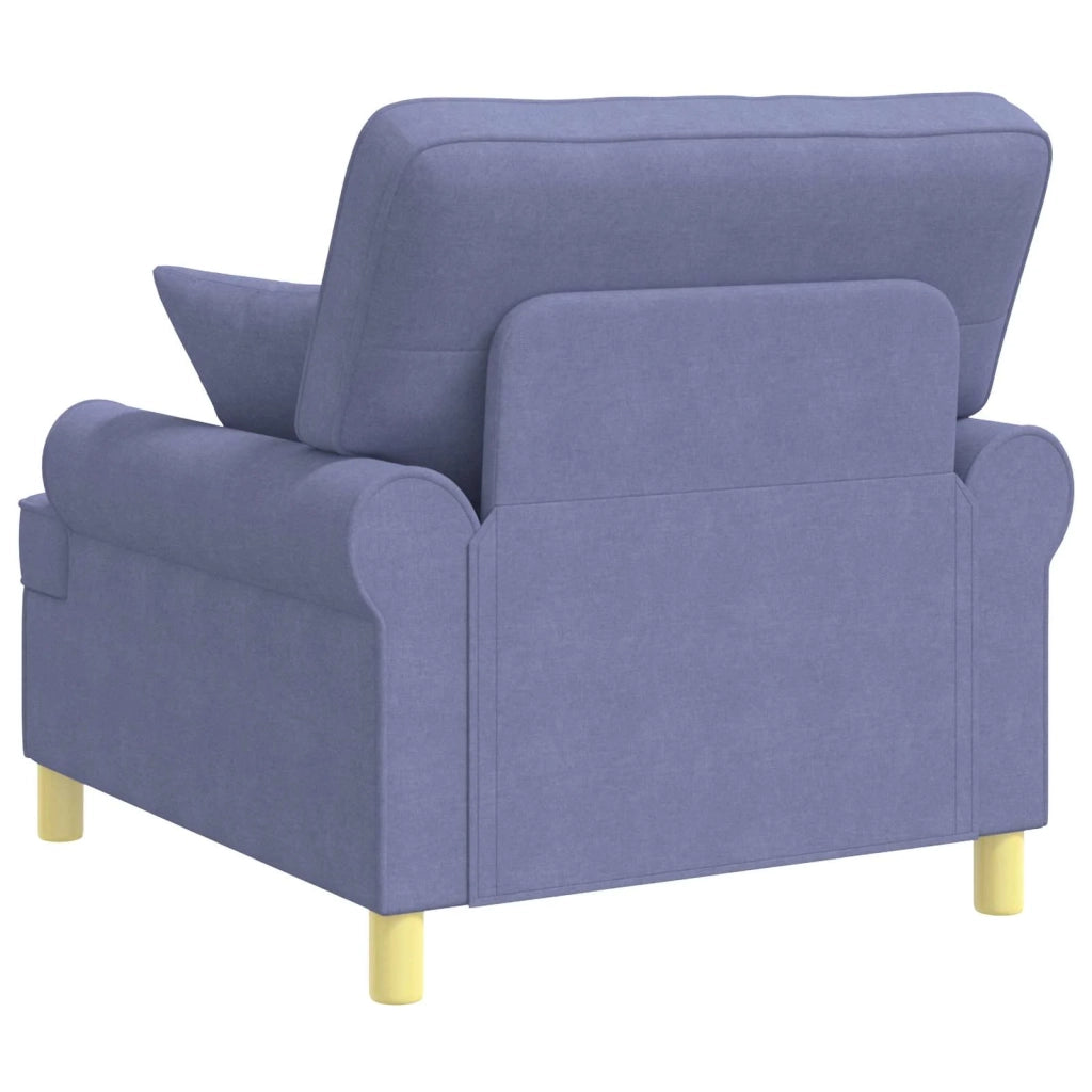 Poltrona XL con Cuscini Blu jeans Tessuto 42043495