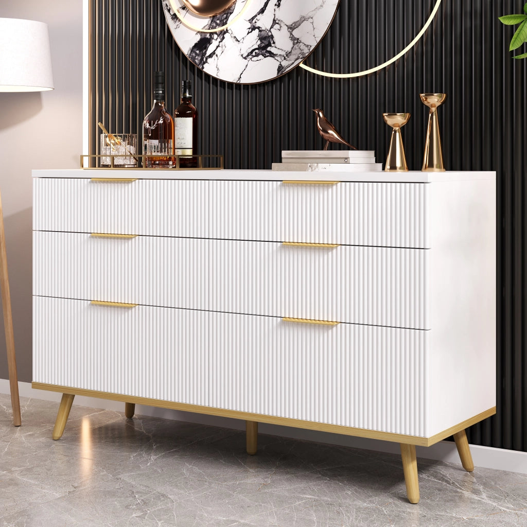 Chest 6 cassetti moderna - Zephmum- Gambe in legno look