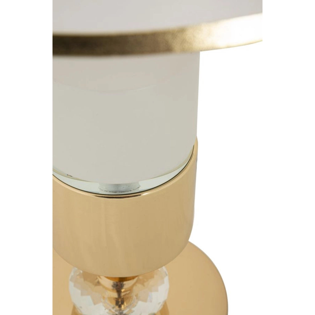 Lampada da Tavolo VKH905, Bianco, Tessuto, 30x30x52 cm