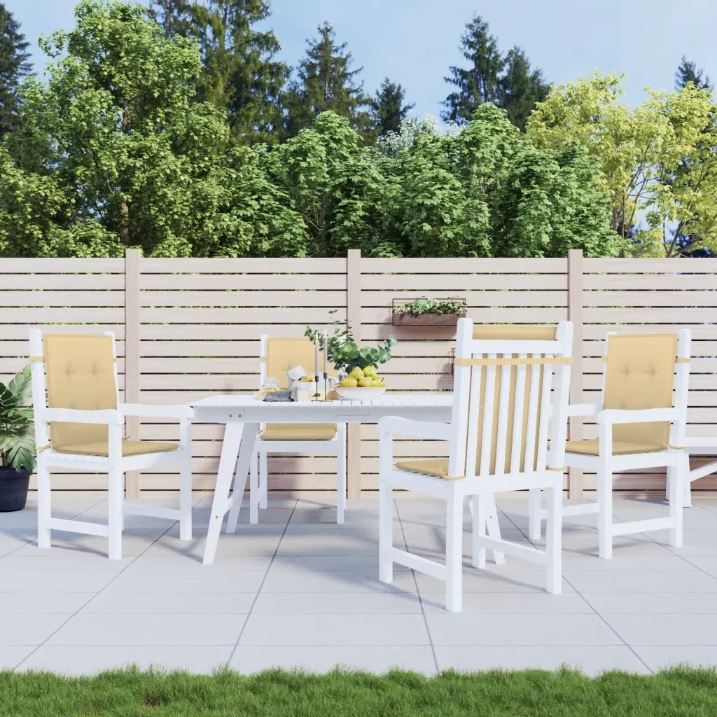 Cuscini Sedia Schiena Bassa 4 pz Beige MÃ©lange 100x50x4 Tessuto