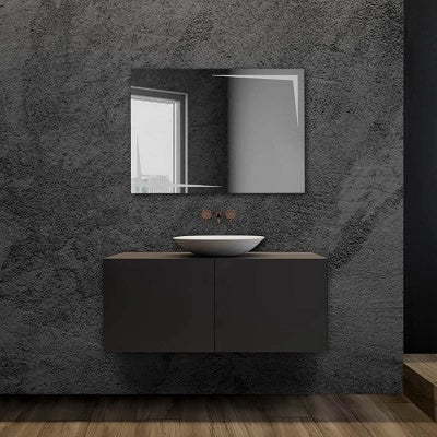 Specchio bagno 80x60 cm reversibile con LED naturale agli angoli