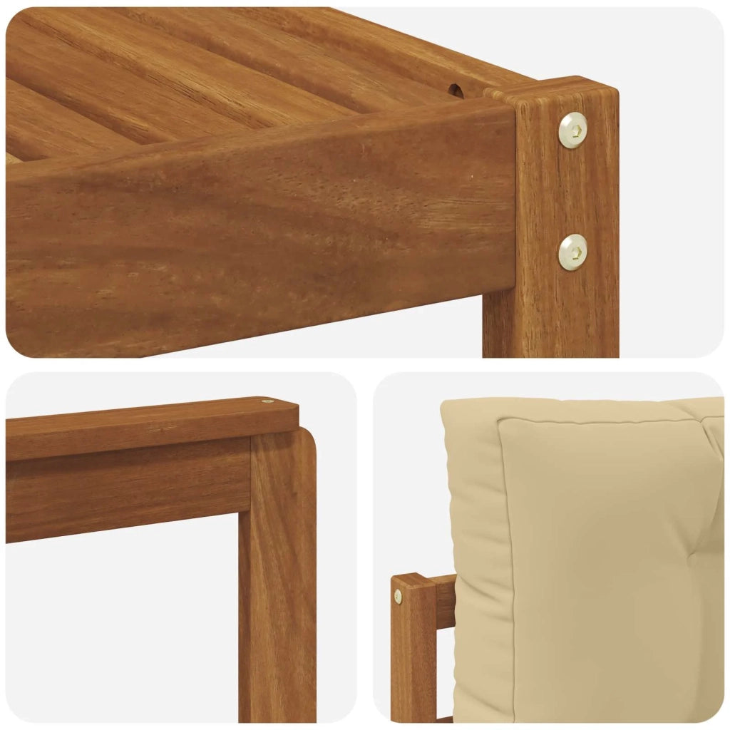 Set di divani da esterno con cuscino 8 pcs Naturale e Beige 3367921