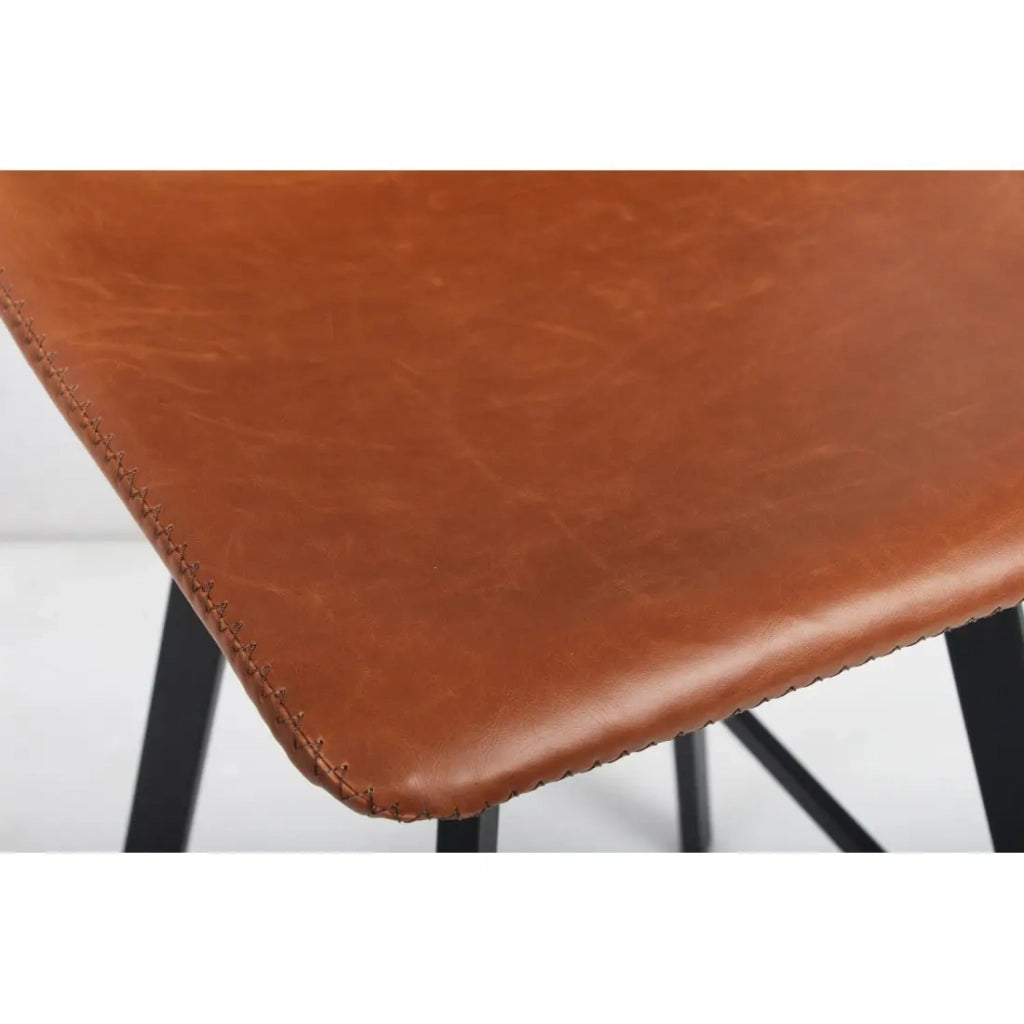 Set di 2 sgabelli da bar OZON - Colore Cognac - Seduta in PU - Comfort moderno e stile elegante