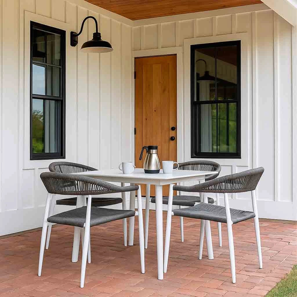 Set tavolo e 4 sedie multicolore, tavolo: 90x90x74.sedia(4): 56x60x78