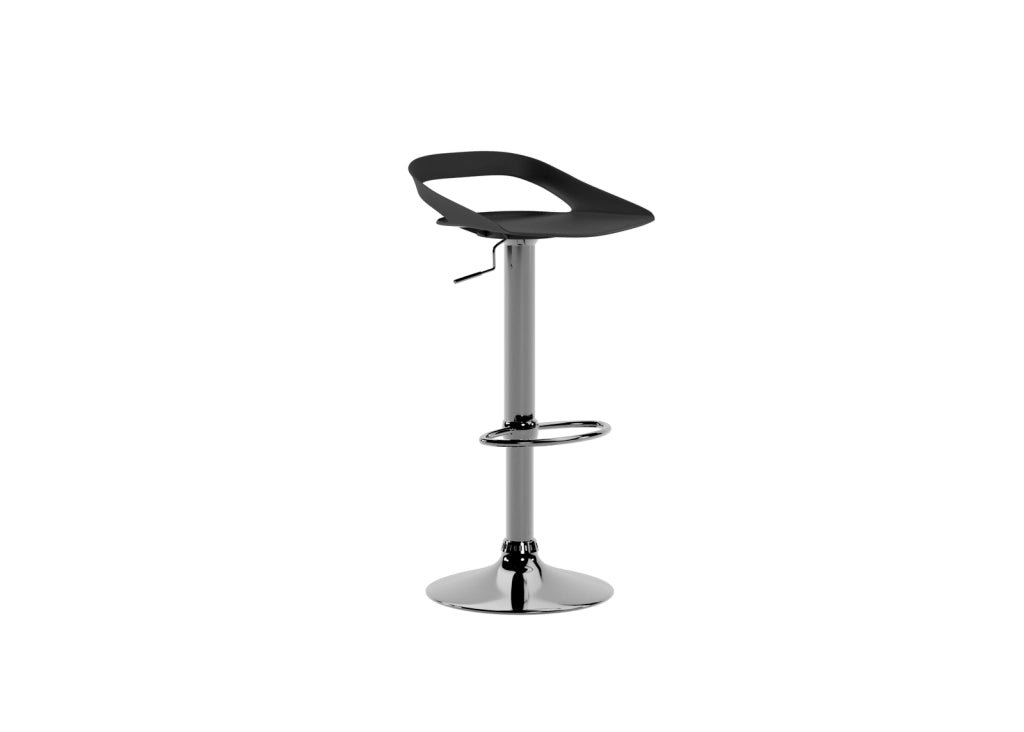 Glen - Sgabello in polipropilene nero - Set da 2 pz