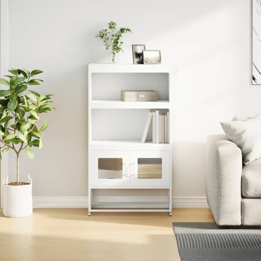 Credenza Bianca 68x39x123 cm in Acciaio 853373
