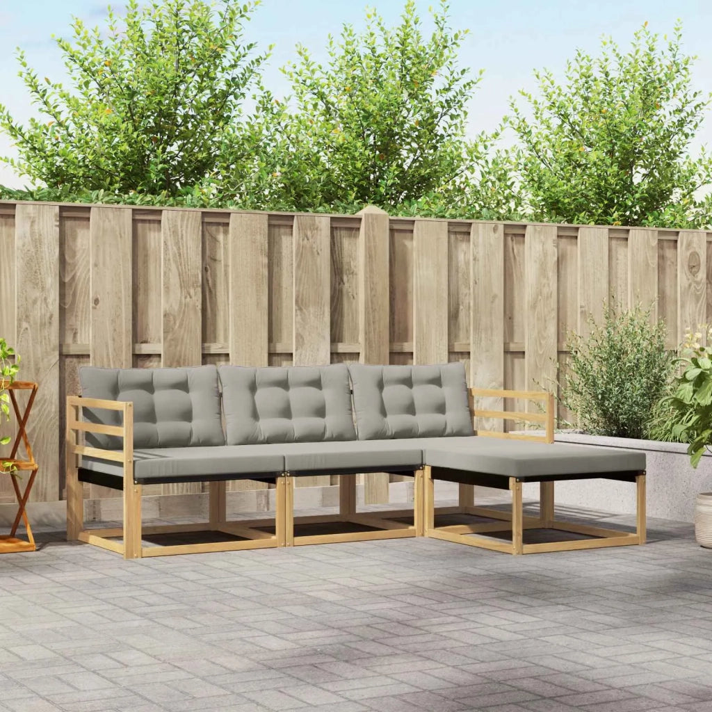 Set di divani da esterno 4 pcs Bianco e Grigio Chiaro 3388553