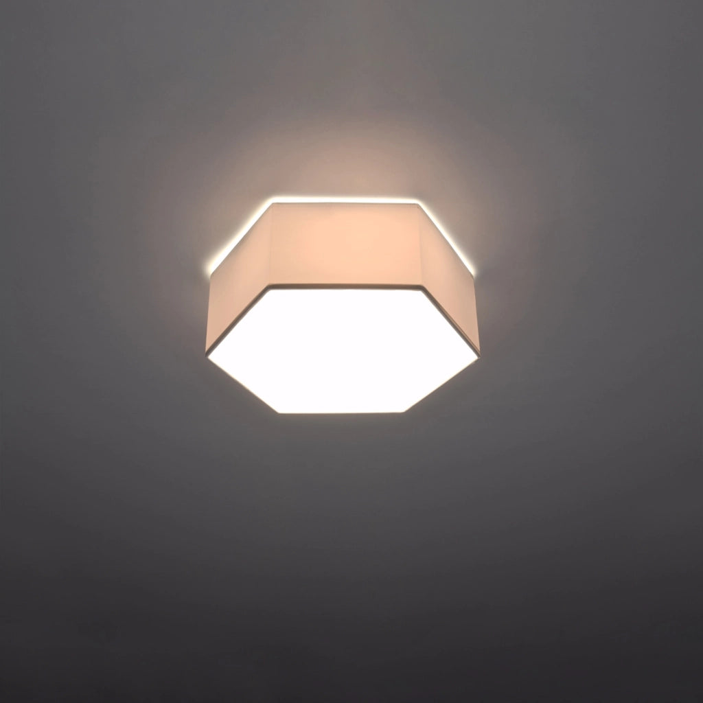Plafoniera esagonale bianca HALVOY Pure Lume 2xE27 11,5cm