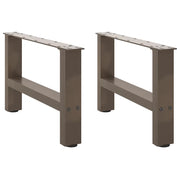 Gambe per Tavolino da Caff¨¨ in Acciaio Naturale 2 pz | Piede del tavolo 50x(30-31) cm Acciaio