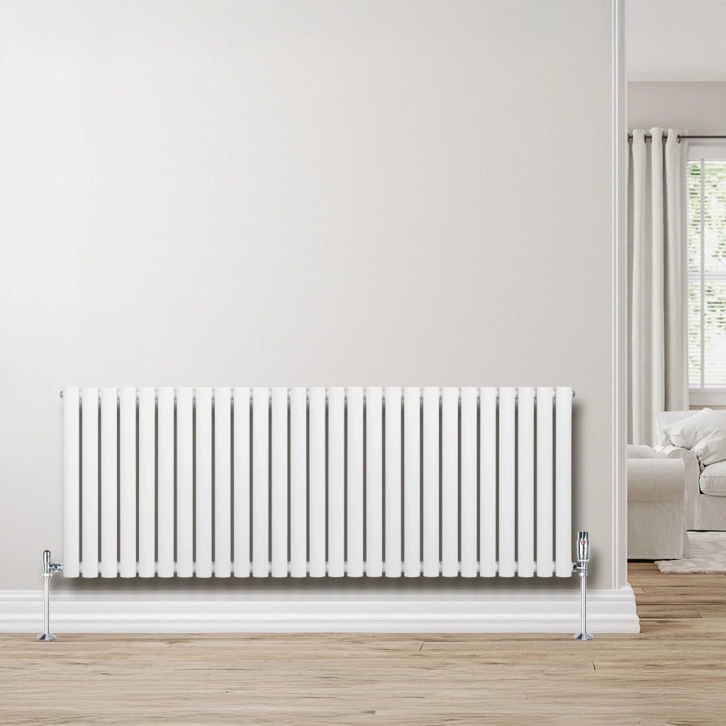 Radiatore Orizzontale Design Ovale Colonna Singola Bianco 600x1620 mm