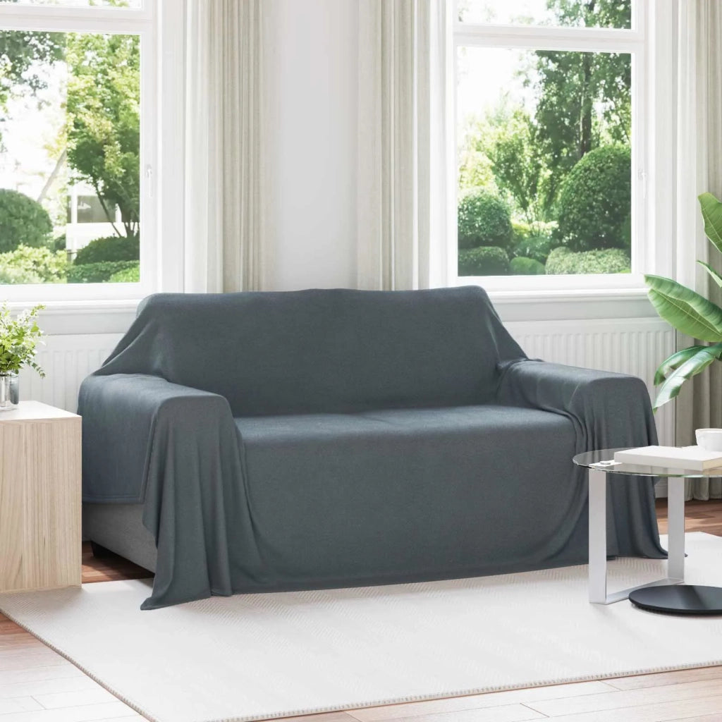 Coperte da Pile 6 pz Grigio scuro 280 x 210 cm Panno