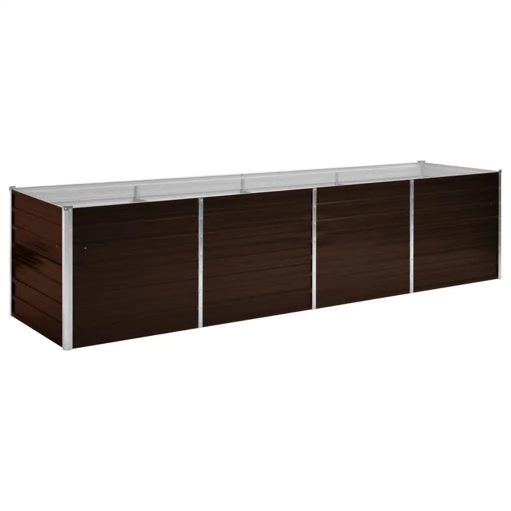 Letto Rialzato Giardino Marrone 320x80x77 cm in Acciaio Zincato cod mxl 63340