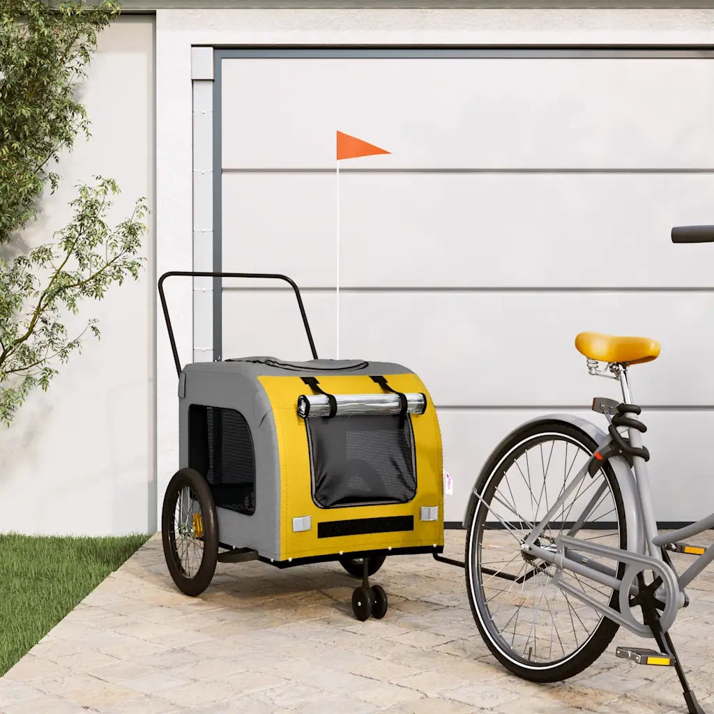 Rimorchio da Bici per Animali Giallo e Grigio Oxford e Ferro CFW8844475