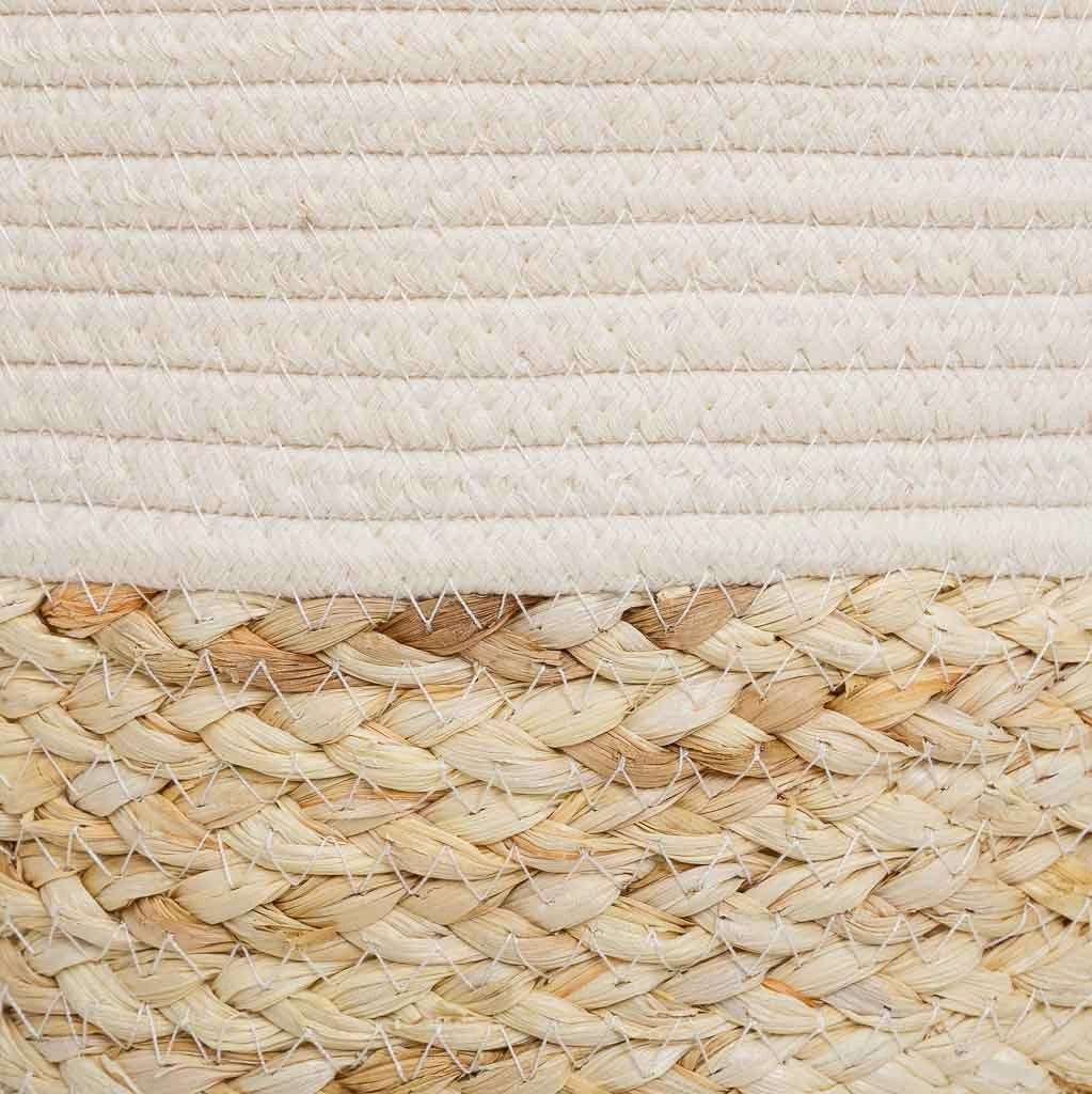 Cestino in fibra naturale e cotone marrone D29,5x29