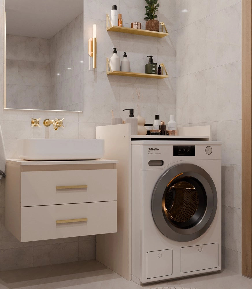 Mobile bagno per lavatrice POLA NP cashmere beige ripiano scaffale per bagno