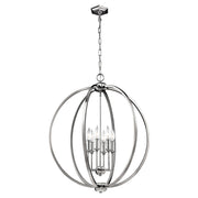 Lampadario Classico Corinne Acciaio Nichel Lucido 6 Luci E14