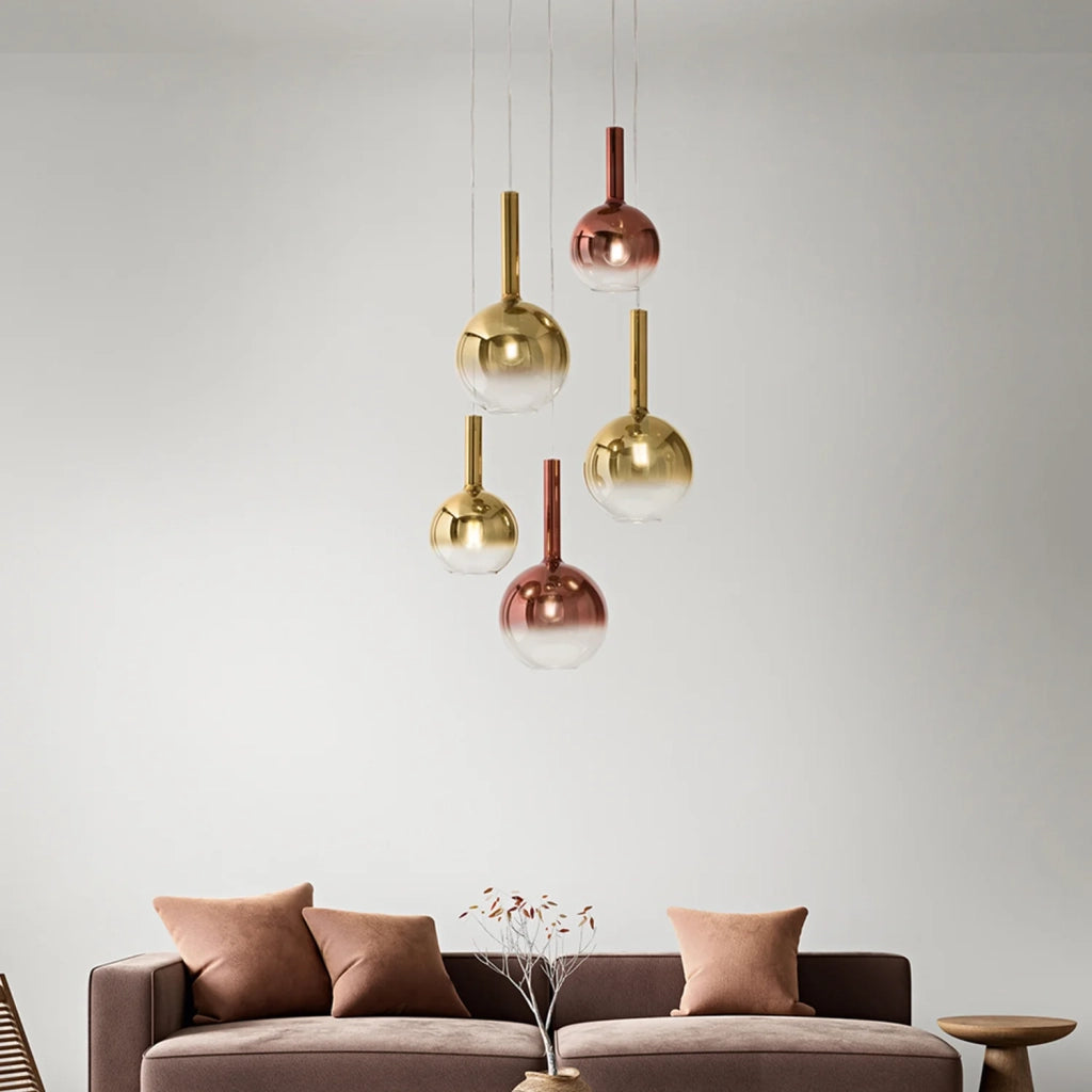 Sospensione Contemporanea Lollipop Vetro Ambra 1 Luce E27 Ip20 D20
