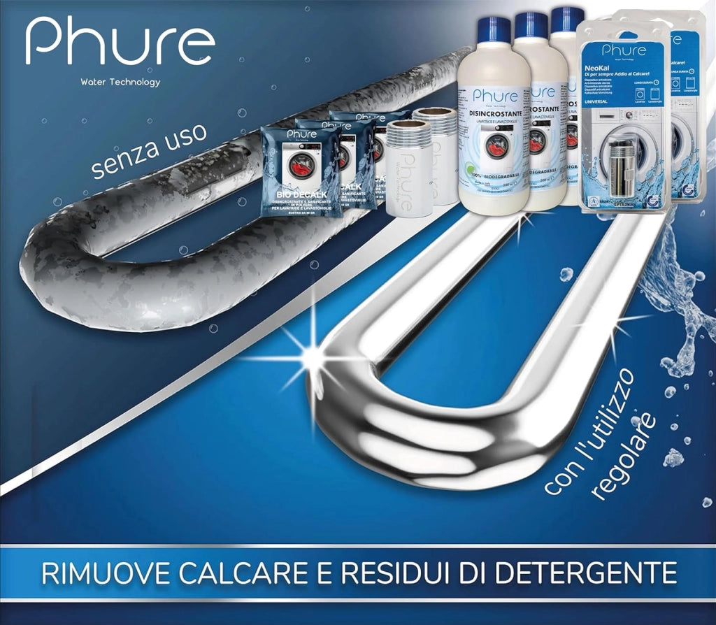 Phure Neokal Dispositivo Anticalcare Magnetico CON FILTRO SEDIMENTI Universale 3/4" Per Lavatrice E Lavastoviglie