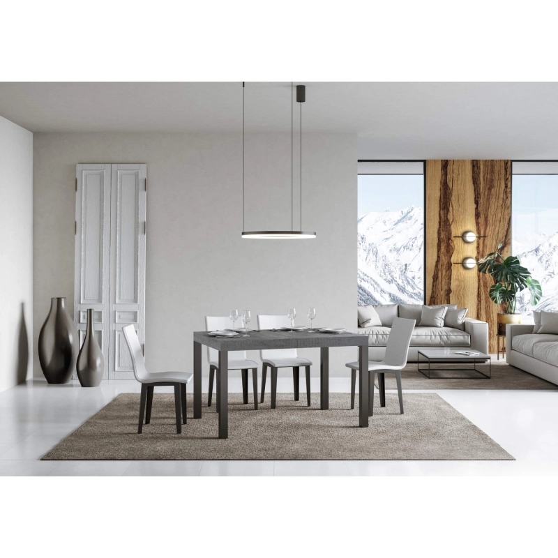 Tavolo allungabile 90x120/224 cm Everyday Premium telaio Antracite - Cemento