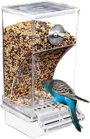 Automa di alimentazione per uccelli, idoneo per parrocchetti, canarini, parrocchetti, merli - Tanichera con contenitore idrorepellente e accessori
