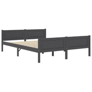 Letto matrimoniale | Letto per adulti | Giroletto Grigio in Legno Massello di Pino 160x200 cm