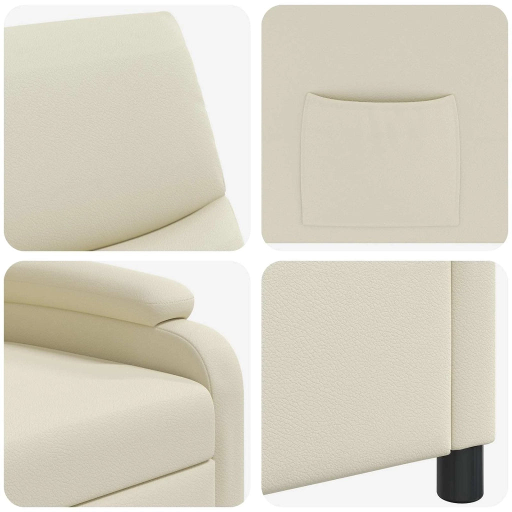 Poltrona reclinabile Crema Similpelle 42034982
